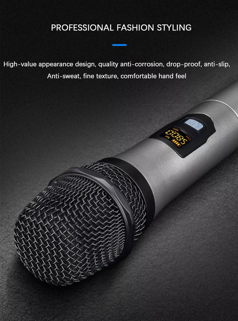 Hot X-8 UHF PRO Digital Work Compact Microphone Wireless Conference Room Sound System UHF Dual-channel Wireless Microphone