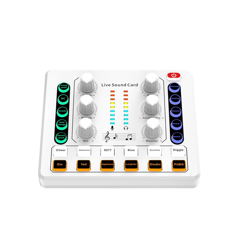 M8 Podcast Sound Card Live Sound Mixer/Voice Changer/Audio Interface/Audio Mixer for Youtube Tiktok Streaming/Gaming/Recording