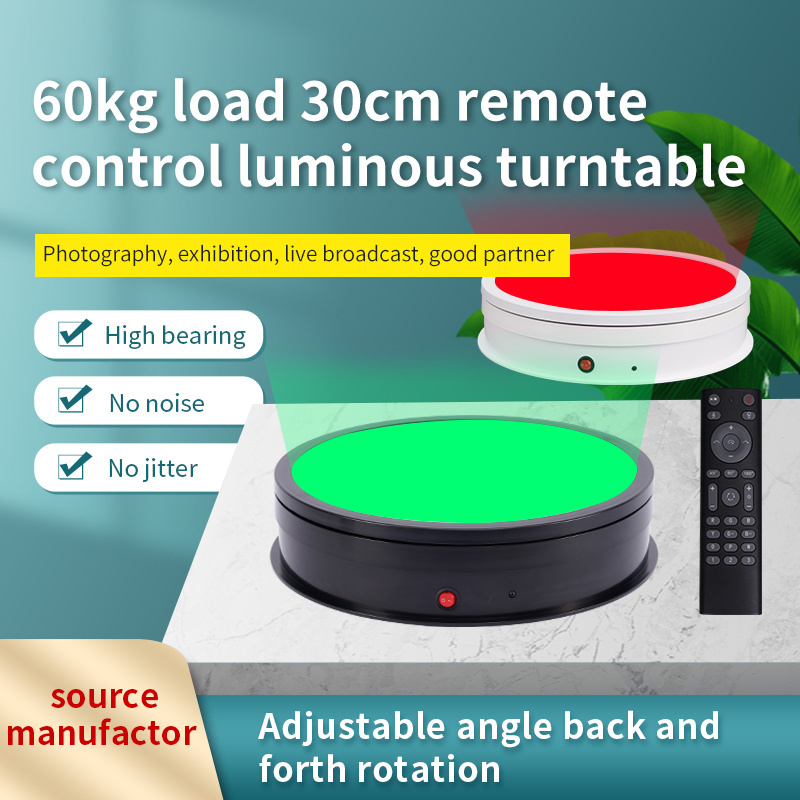 30CM RGB Cake Cat Electric Turntable with Power Port that Rotates 360 Scanner Electric Rotating Display Turntable for Mannequin