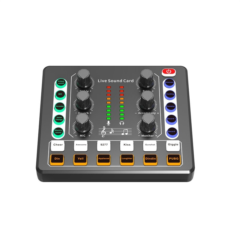 M8 Podcast Sound Card Live Sound Mixer/Voice Changer/Audio Interface/Audio Mixer for Youtube Tiktok Streaming/Gaming/Recording