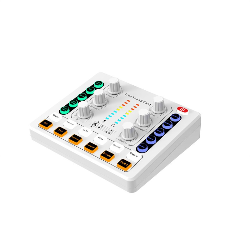 M8 Podcast Sound Card Live Sound Mixer/Voice Changer/Audio Interface/Audio Mixer for Youtube Tiktok Streaming/Gaming/Recording