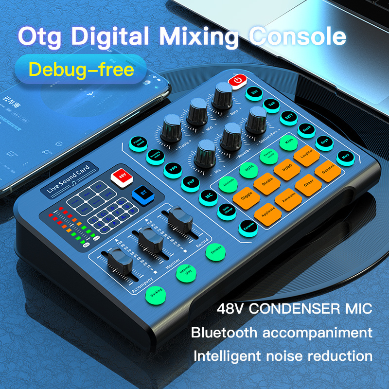 New M6 Black Blue Tooth Console Digital Mixer Sound Card mc Audio Music Full Set Studio Equipment Recording Musical Complete