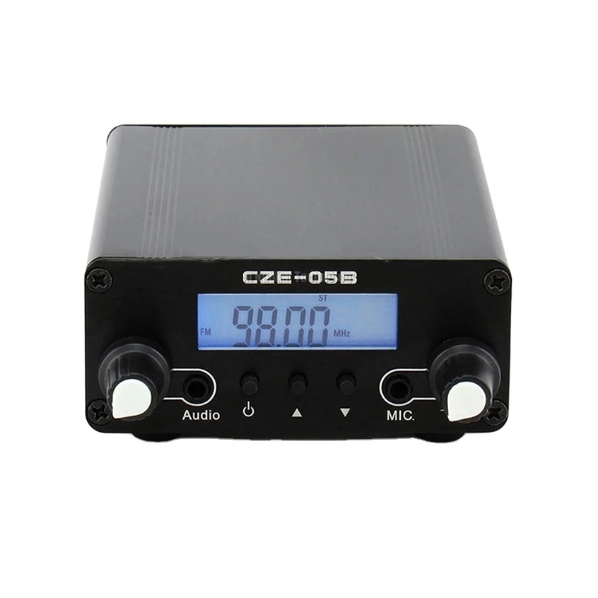 CZE-05B LCD PLL 76MHz~108MHz FM Long Range 0.5W FM Stereo Broadcast Transmitter+Antenna+Power Adapter