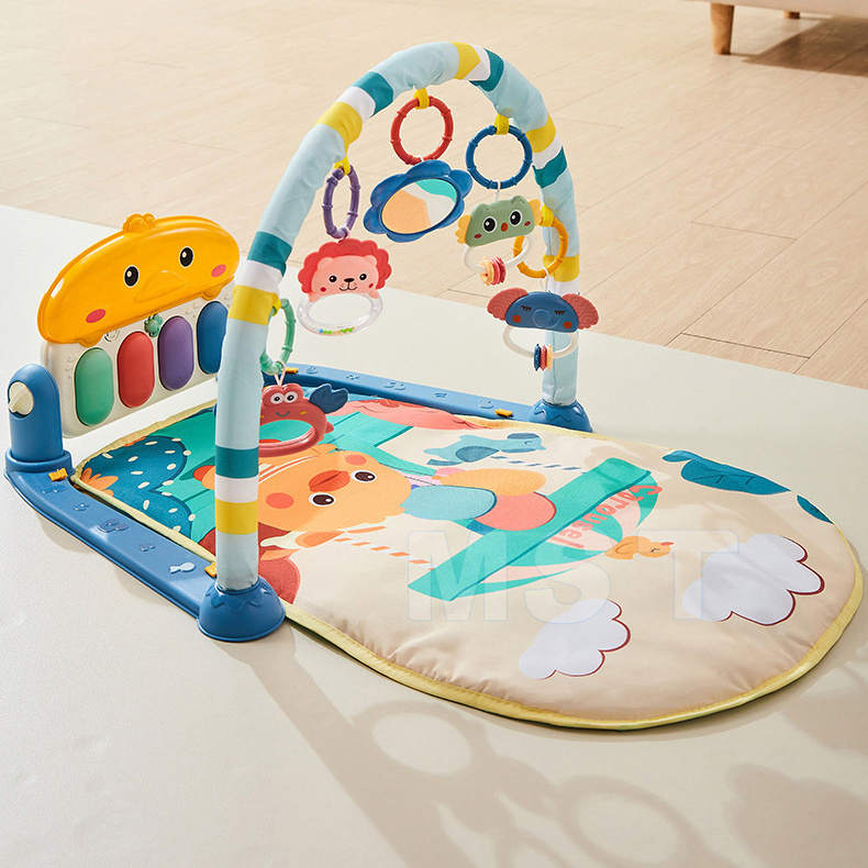 2 In 1 Made in China Sensory Toys Musical Piano Tummy Time Toddlers Activity Mat Baby Play Mat Baby Gym with Baby Rocking Chair