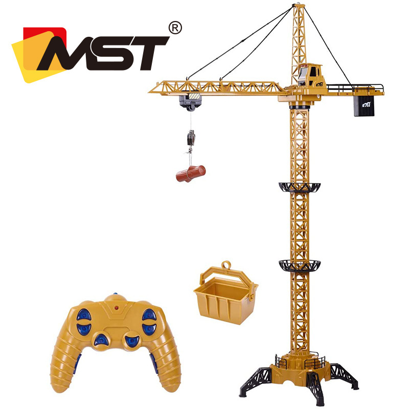 6 Channel RC Tower Crane 680 Degree Rotation Lift Model 2.4GHz Remote Control Construction Crane Toy for Kids