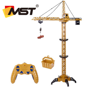 6 Channel RC Tower Crane 680 Degree Rotation Lift Model 2.4GHz Remote Control Construction Crane Toy for Kids