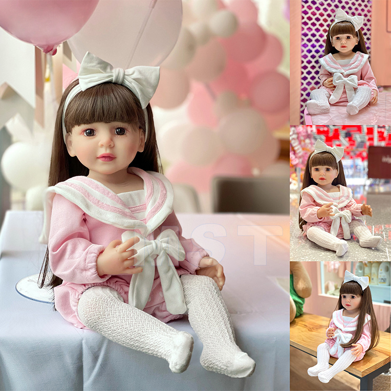 Lifelike Reborn Baby Dolls Feeling Realistic Soft Vinyl Silicone Real Baby Full Body 20 Inch 55CM Unisex Fashion Doll MST 55 CM