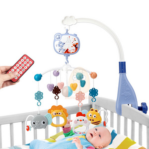 Baby Sleeping Musical Night Light Rattles Teethers Remote Control 360 Rotating Projection Crib Cot Nursery Baby Mobiles