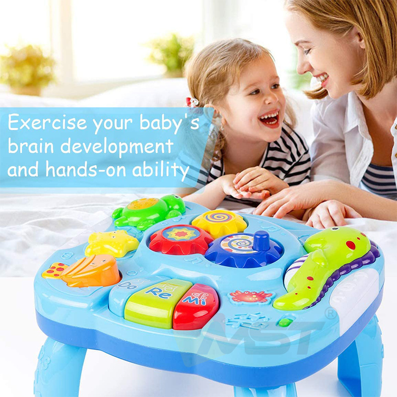 2 in 1 Music Activity Center Table Baby Educational Toys Musical Toddle Learning Table for Infants