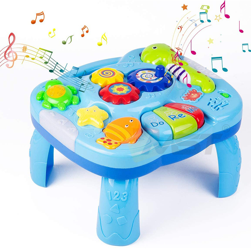 2 in 1 Music Activity Center Table Baby Educational Toys Musical Toddle Learning Table for Infants