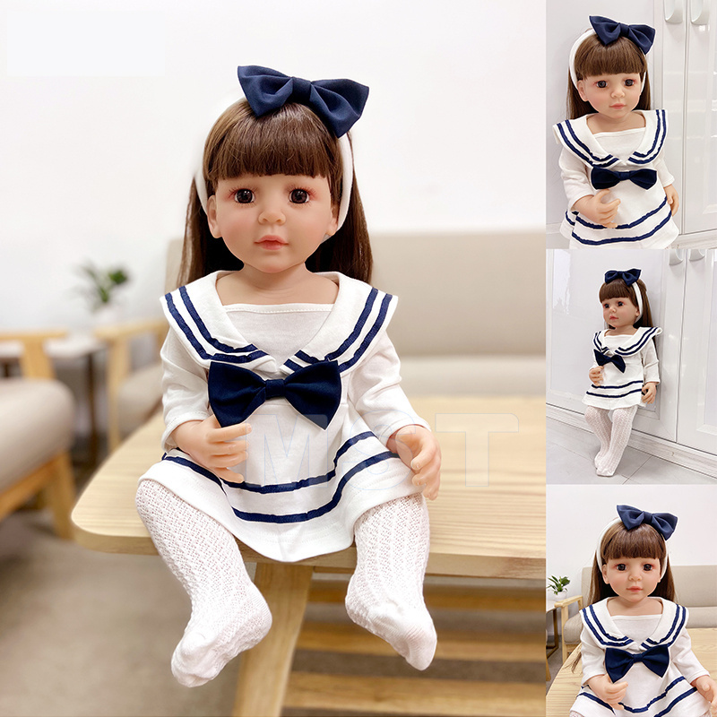 Lifelike Reborn Baby Dolls Feeling Realistic Soft Vinyl Silicone Real Baby Full Body 20 Inch 55CM Unisex Fashion Doll MST 55 CM