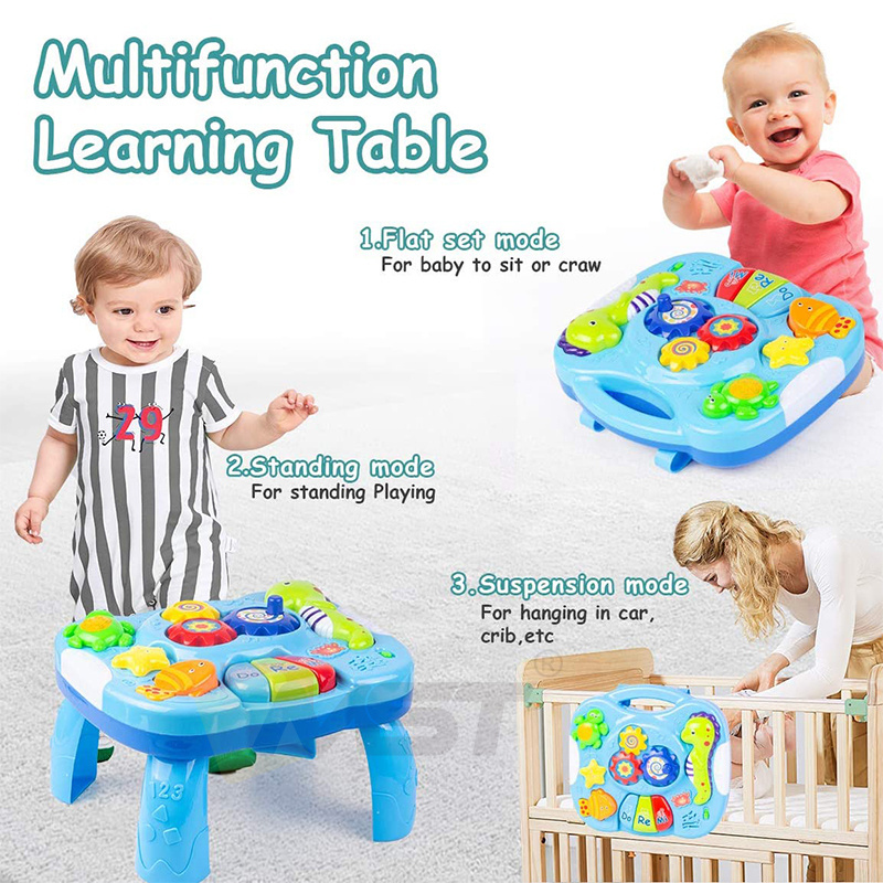 2 in 1 Music Activity Center Table Baby Educational Toys Musical Toddle Learning Table for Infants