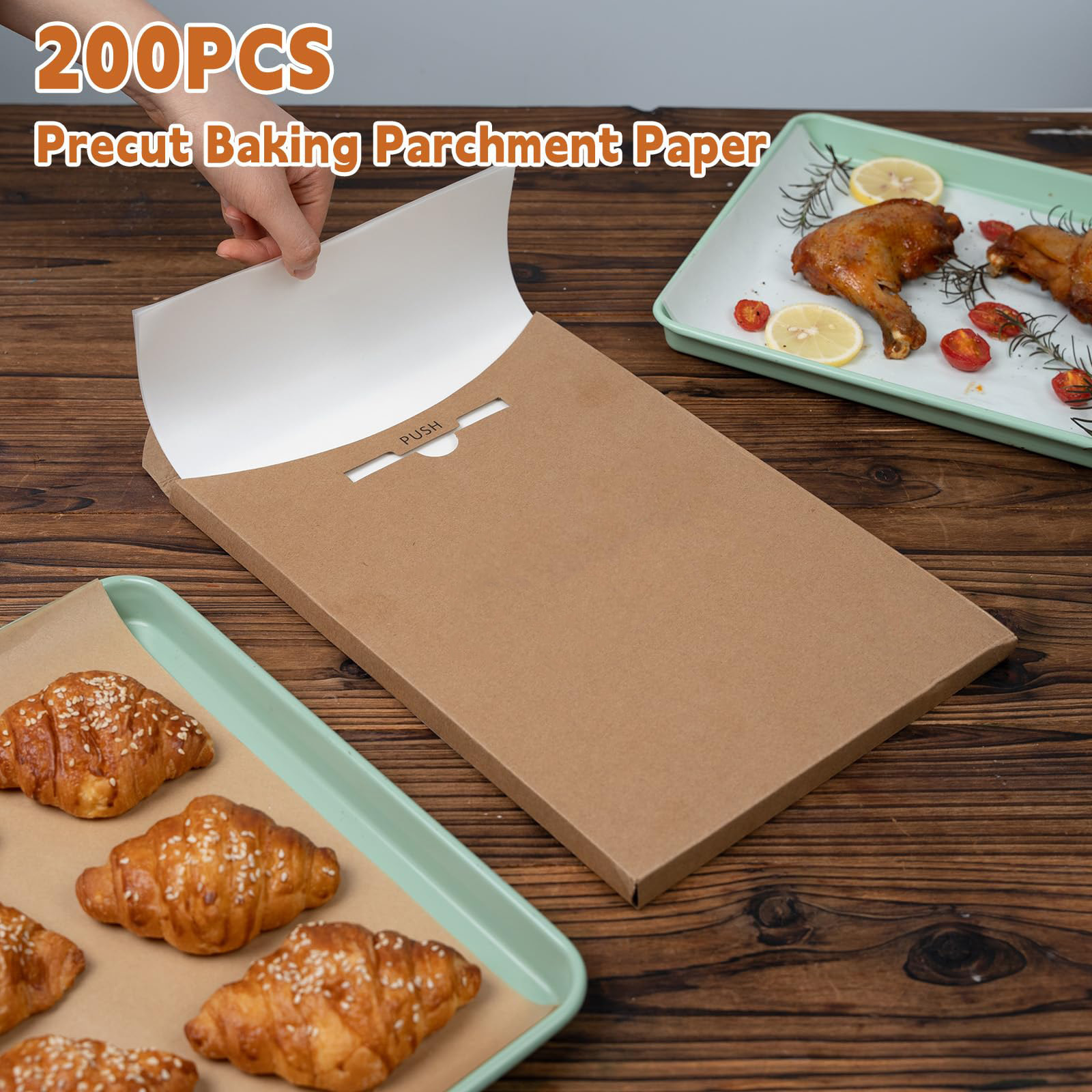 Custom  Waterproof Kitchen Baking Paper Parchment Paper For Baking Food Grade Greaseproof Baking Silicone Oil Proof PaperFor BBQ