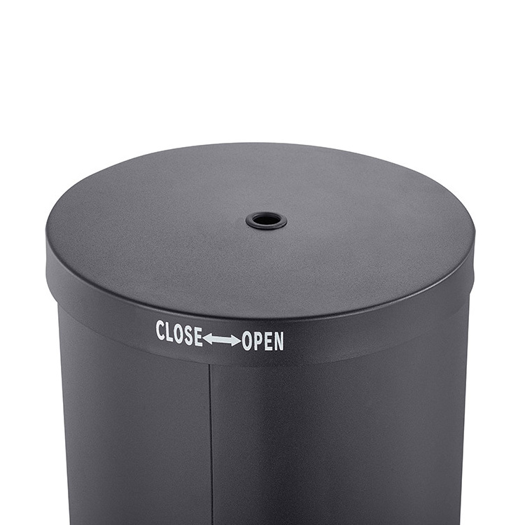 Metal Black gym wet tissue dispenser floor standing with Built-In trash can garbage bin