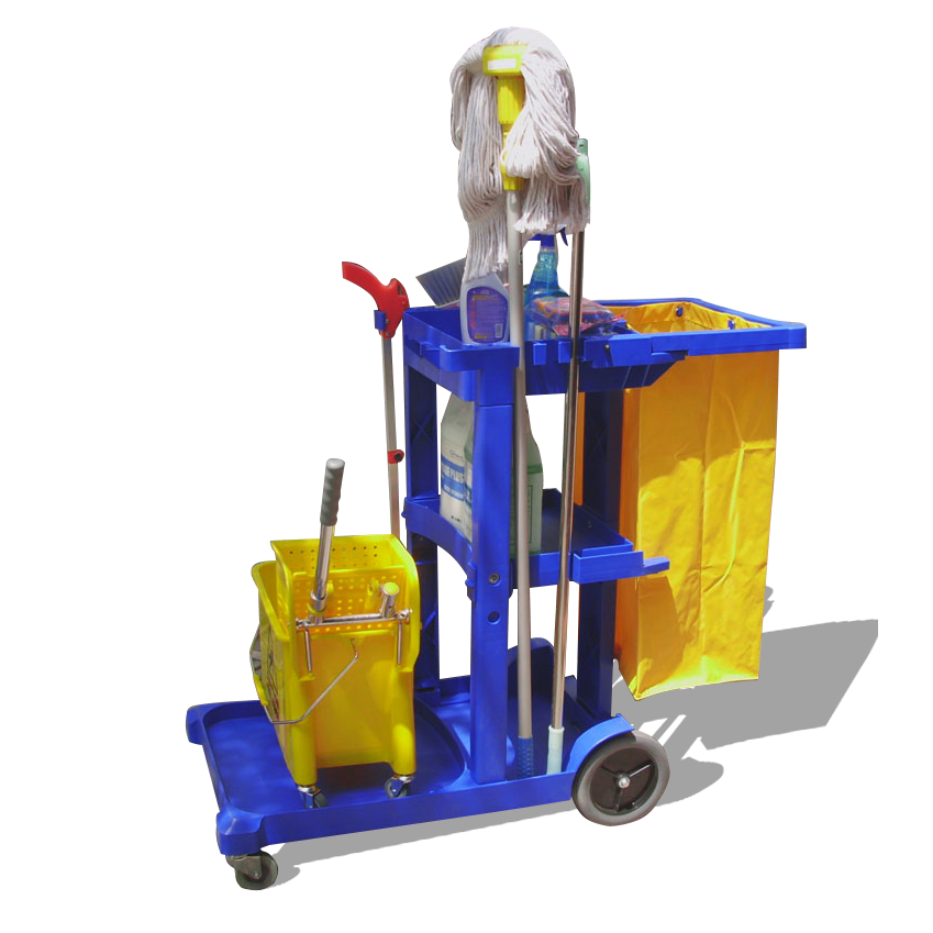 Janitorial Supplies Folding Cleaning Cart Multifunction Janitor Used Housekeeping Carts Plastic Hotel Service Cleaning Trolley