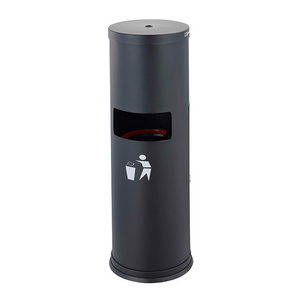 Metal Black gym wet tissue dispenser floor standing with Built-In trash can garbage bin