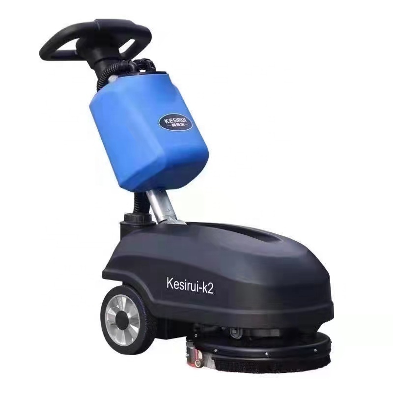 outdoor 14inch single brush high pressure electric auto hand held walk behind floor scrubber small scrubbing with battery charge