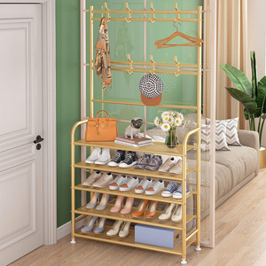 Shoe Rack Gold Luxury Nordic Modern Living Room Furniture Holder Shelf Stand Metal Storage Organizer Shoe Rack For Store Home