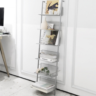 Storage Rack Tall Ladder Modern Living Room Furniture Standing Home Metal Bookshelf Book Shelf Bookcases Holder Storage Rack