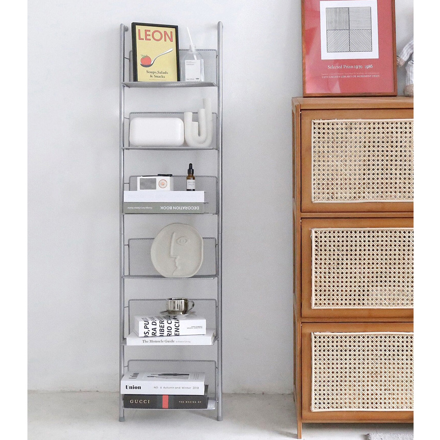 Storage Rack Tall Ladder Modern Living Room Furniture Standing Home Metal Bookshelf Book Shelf Bookcases Holder Storage Rack