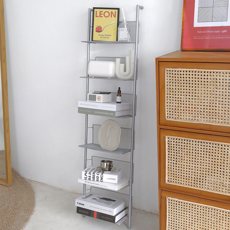 Storage Rack Tall Ladder Modern Living Room Furniture Standing Home Metal Bookshelf Book Shelf Bookcases Holder Storage Rack