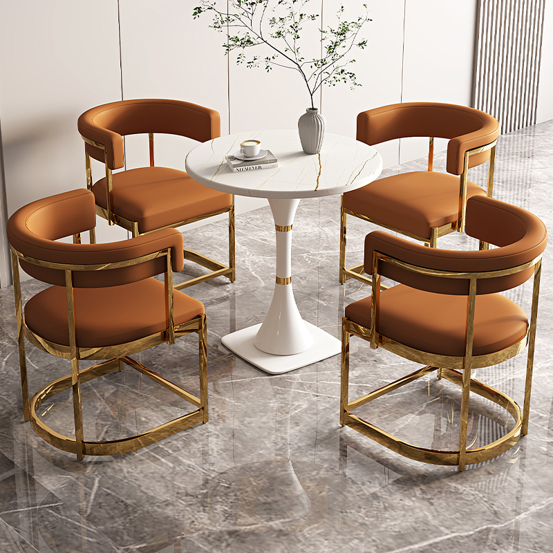 Dining Chair Leather Metal Cheap Indoor Wholesale Home Furniture Modern Gold Nordic Luxury Restaurant Dinning Dining Room Chairs