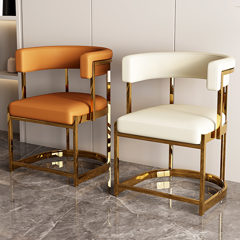 Dining Chair Leather Metal Cheap Indoor Wholesale Home Furniture Modern Gold Nordic Luxury Restaurant Dinning Dining Room Chairs