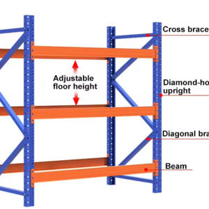 Agile metal 4 tier shelves racks holders storage heavy duty racking shelf for industry Warehouse garage