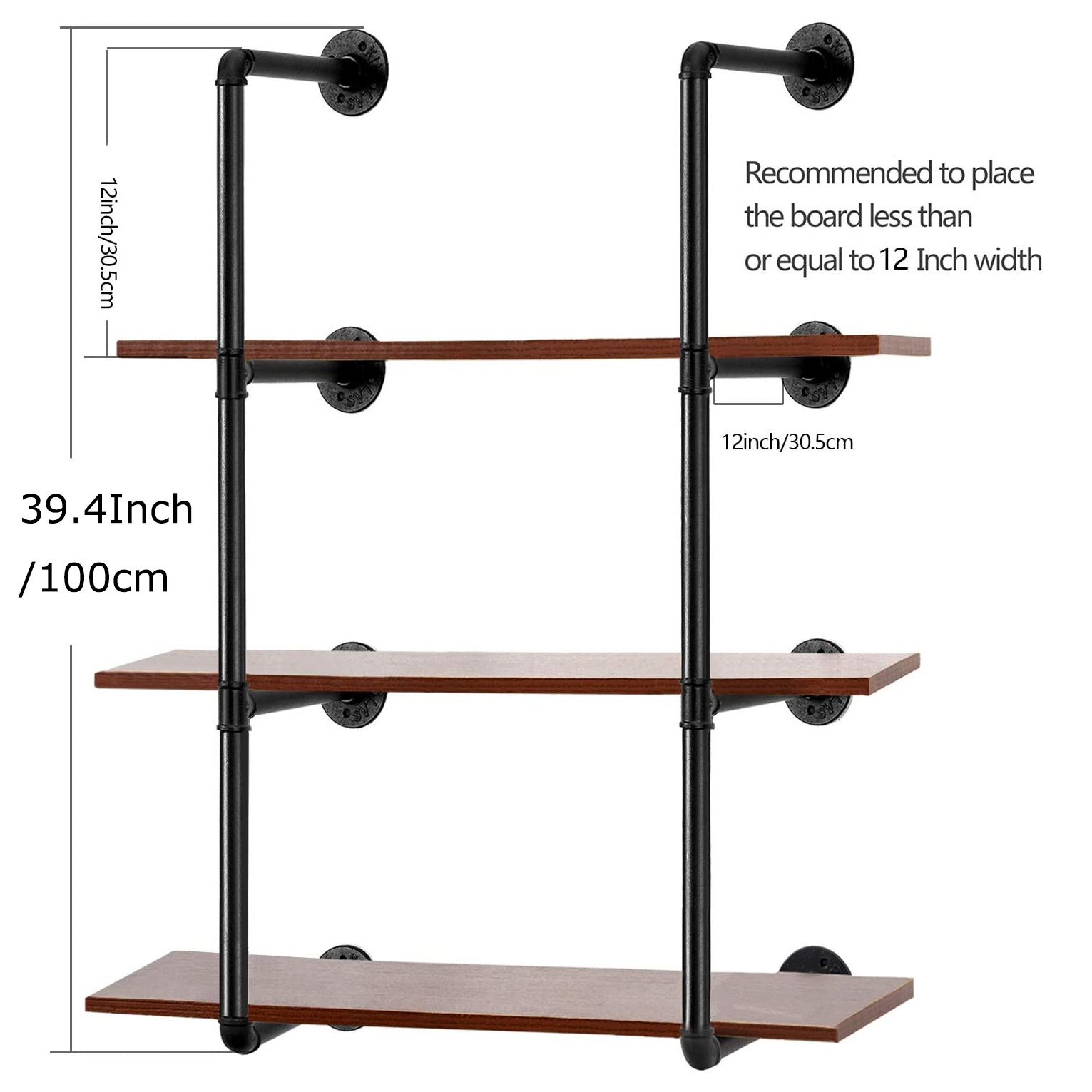 Bathroom Shelf 3 Tier Ladder Industrial Rustic Vintage DIY Hanging  Mount Metal Wooden Bathroom Storage Rack Floating Shelves