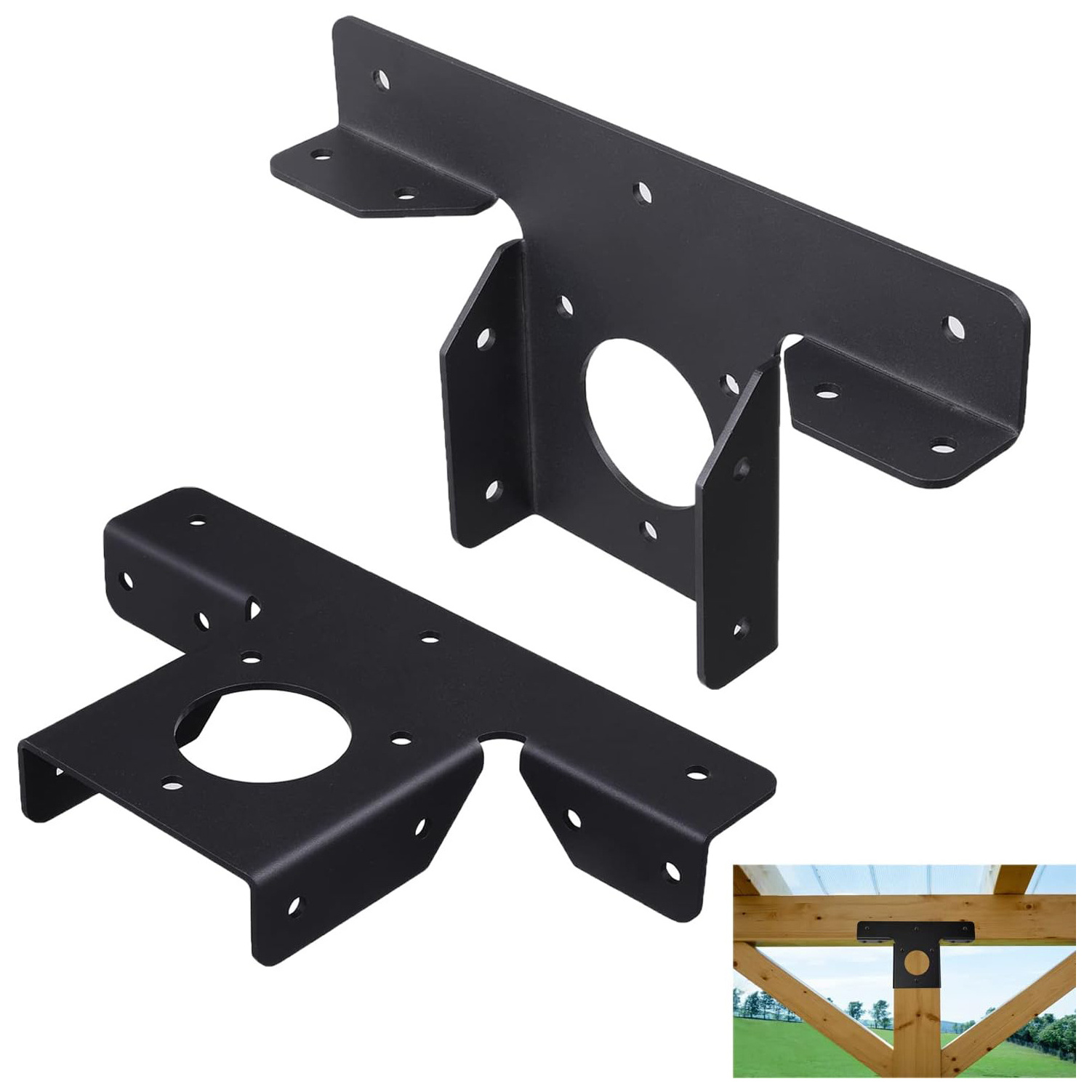 Pergola Kit Brackets Hardware Heavy Duty Pergola Corner Extension 3-Way T Brackets Post Bracket Pergola Gazebo Kit