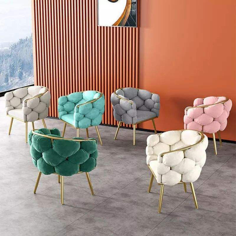 Home Chair Gold Luxury Cheap Nordic Modern Metal Fabric Sofa Sets Velvet Wing Waiting Lounge Accent Furniture Living Room Chairs