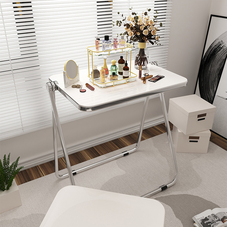 Office Desks Set Foldable Acrylic Metal Modern Set Home Furniture Folding Table Makeup Vanity Study Laptop Office Computer Desks