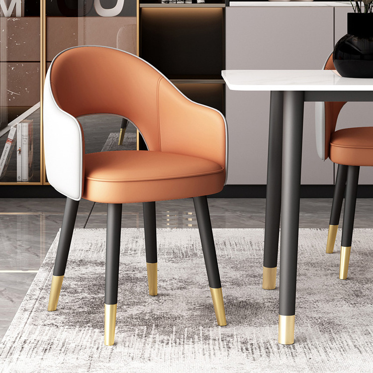 Dining Chair Gold Nordic Luxury Leather Metal Dinning Home Modern Restaurant Chairs Set Dining Room Furniture For Dining Table