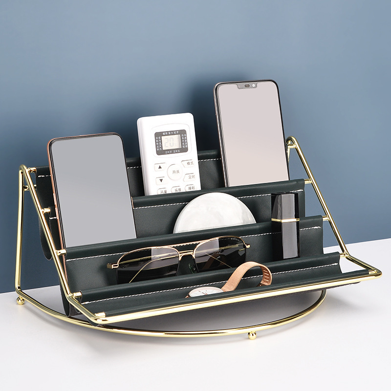 Desk Organizer Document Tray Modern Luxury Gold Leather Metal Storage Holder Set File Office Supplies Mesh Other Desk Organizer