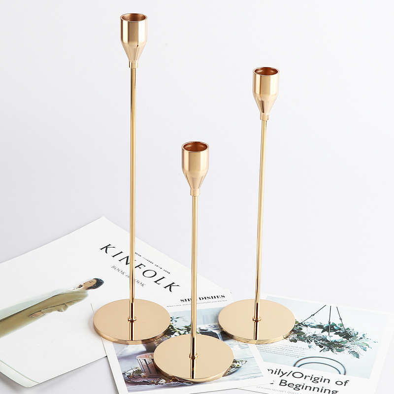 Candle Holder Nordic Modern Tealight Taper Stick Wedding Home Decorative Other Candlestick Brass Luxury Gold Metal Candle Holder