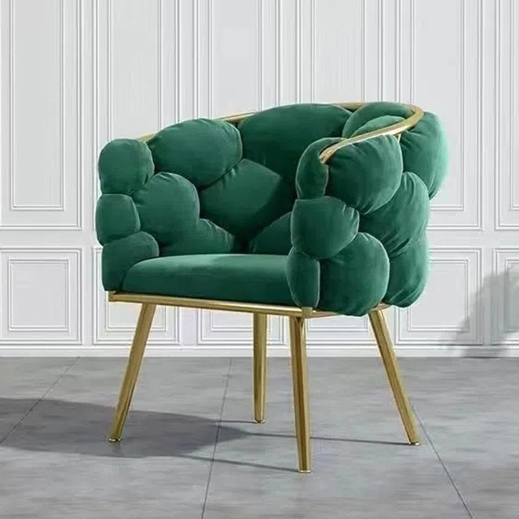 Home Chair Gold Luxury Cheap Nordic Modern Metal Fabric Sofa Sets Velvet Wing Waiting Lounge Accent Furniture Living Room Chairs