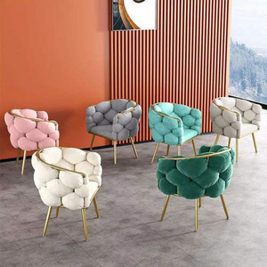 Home Chair Gold Luxury Bubble Nordic Modern Metal Fabric Sofa Set Velvet Wing Waiting Lounge Accent Furniture Living Room Chairs