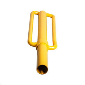 Heavy duty metal yellow power coated hand steel fence post driver for steel pole