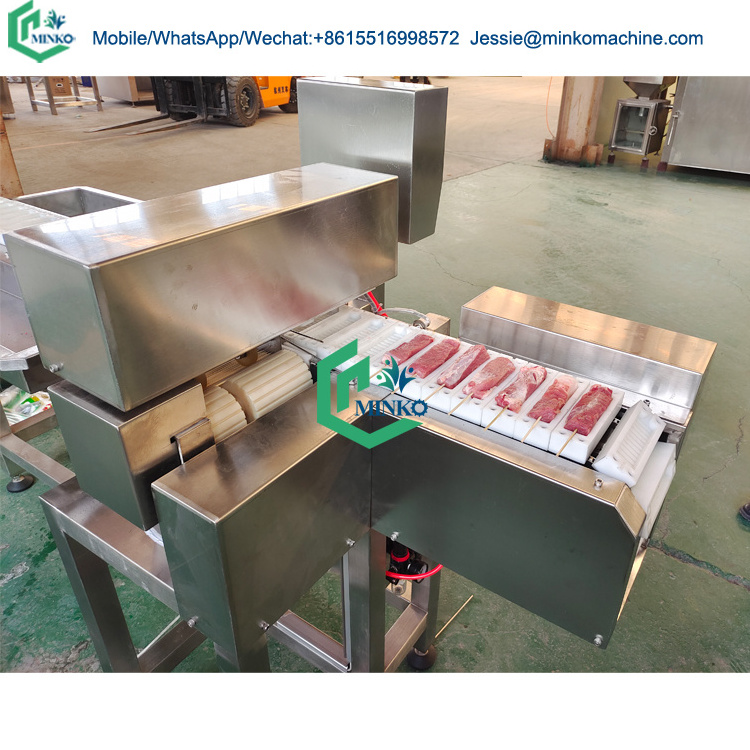 automatic souvlaki skewer machine seekh kebab making machine meat wear string machine