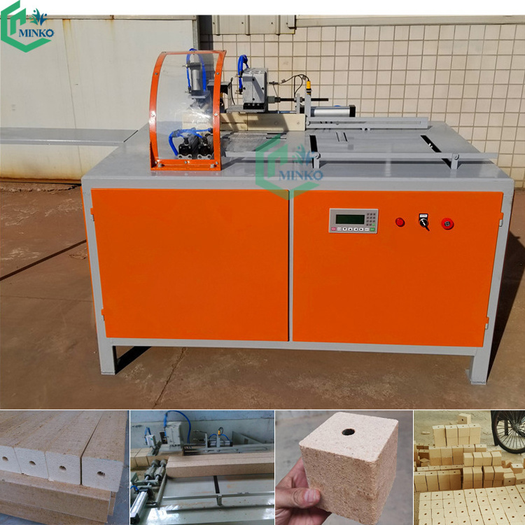 auto compressed wood block cutter wood pallet feet block cutting making machine