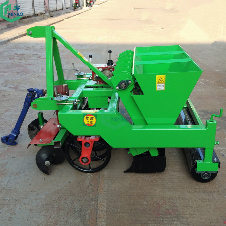 tractor mounted with walking garlic seeder planter garlic seed drill machine