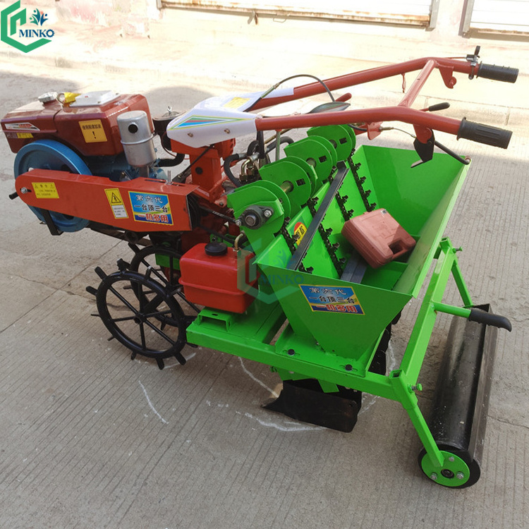 tractor mounted with walking garlic seeder planter garlic seed drill machine