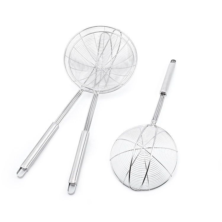 Solid Stainless Steel Spider Strainer Skimmer Ladle For Cooking And Frying