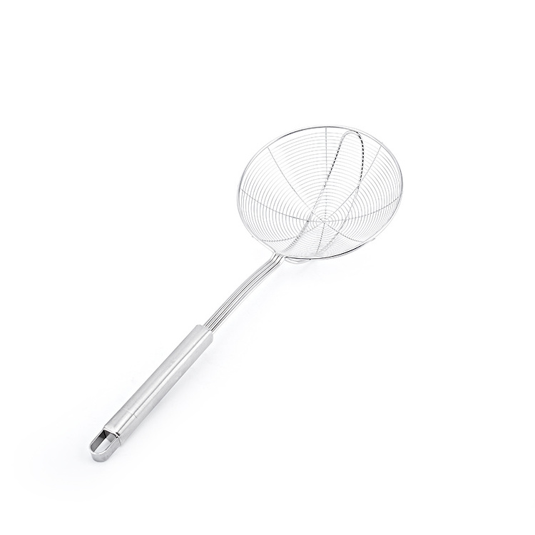 Solid Stainless Steel Spider Strainer Skimmer Ladle For Cooking And Frying