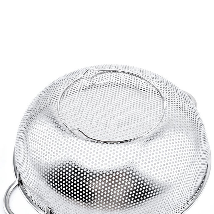 Fine Mesh Stainless Steel Strainer With Double Handle Food Grade Drain Colander For Washing Rice Basket