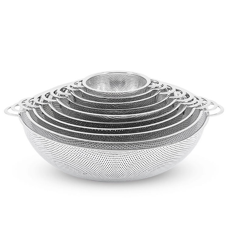 Fine Mesh Stainless Steel Strainer With Double Handle Food Grade Drain Colander For Washing Rice Basket