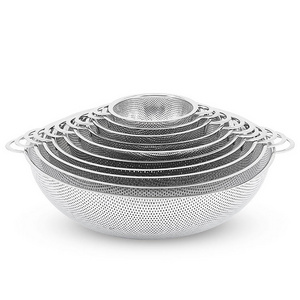 Fine Mesh Stainless Steel Strainer With Double Handle Food Grade Drain Colander For Washing Rice Basket