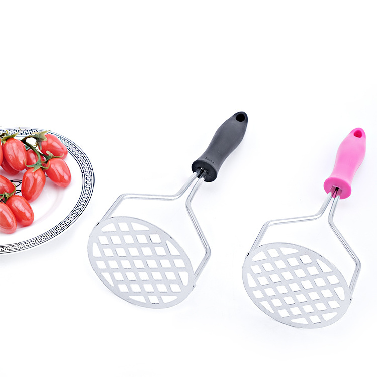 Wave Shape Potato Masher with Premium Silicone-Coated Protects Non-Scratch Cookware for Smooth Potatoes Pressed