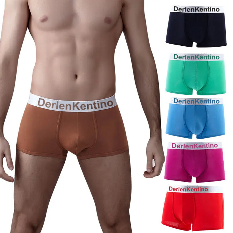 High Quality Mens Classic Solid Cotton Stretch Briefs Boxer Shorts Open Fly Pouch Mens Underwear Man Ropa Interior