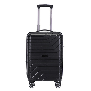 Lightweight Travel Luggage With Spinner Wheels 20'' Carry-on PP Suitcases Black Travel Luggage